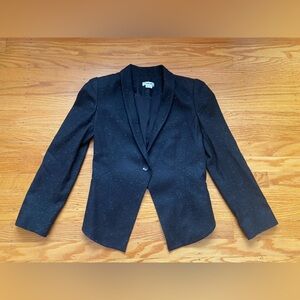 Helmut Lang Black Cropped Wool Coat Peacoat Blazer Jacket~0,XS